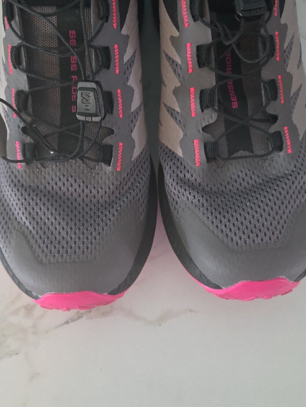 Salomon Women’s Gray and Hot Pink Trail Running Shoes - Picture 7 of 9